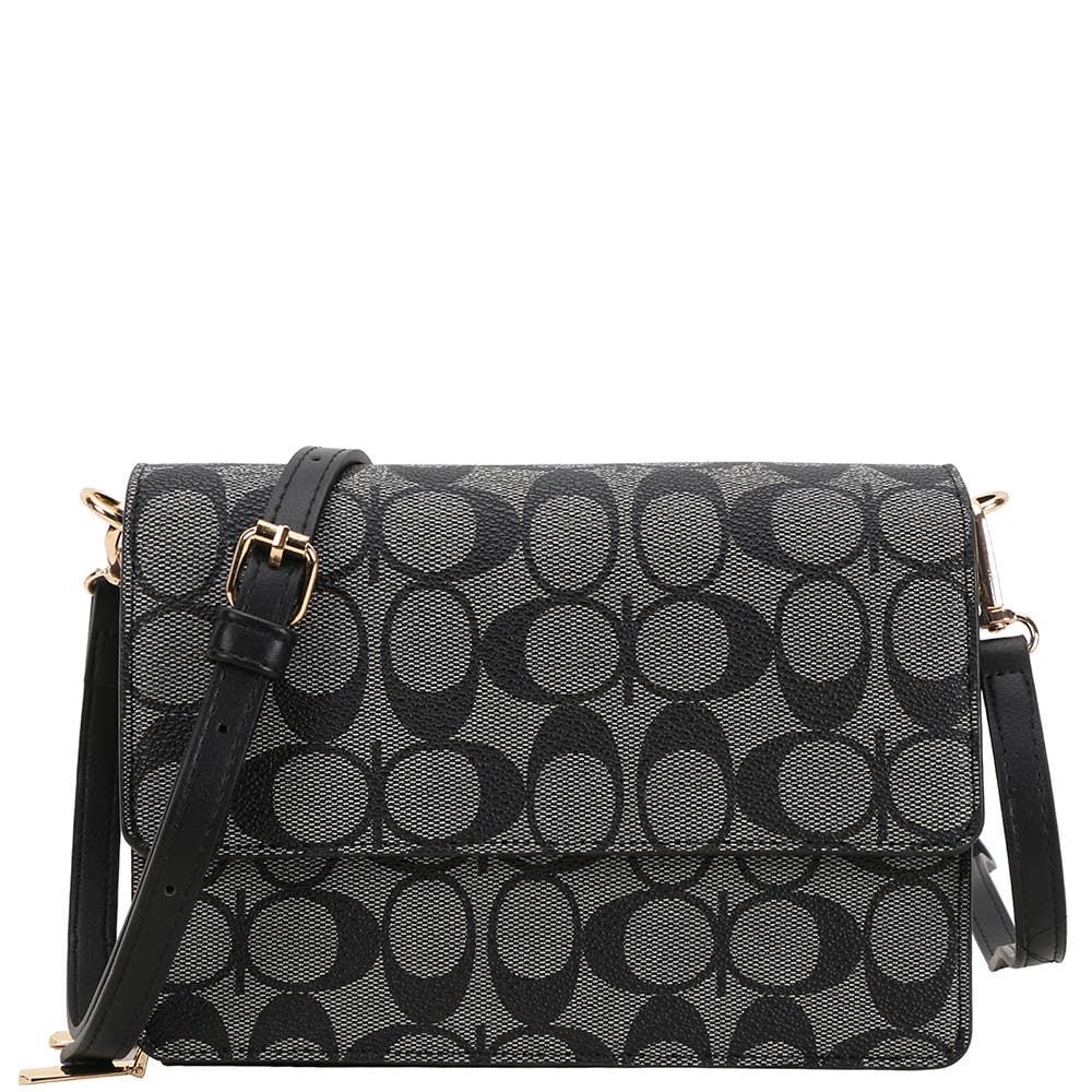 OVAL PATTERN PRINT CROSSBODY BAG, XFT 1338