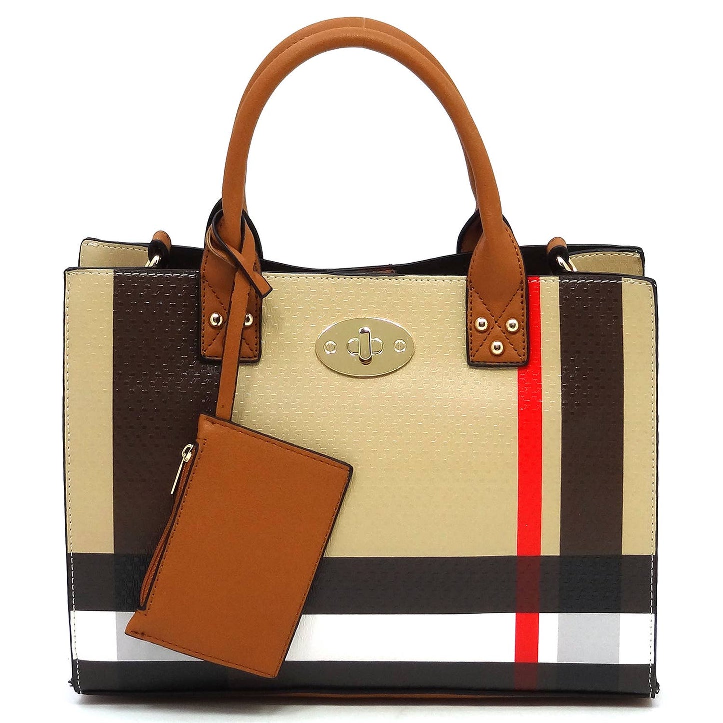 BT2703 Plaid Check Printed 3-in-1 Satchel