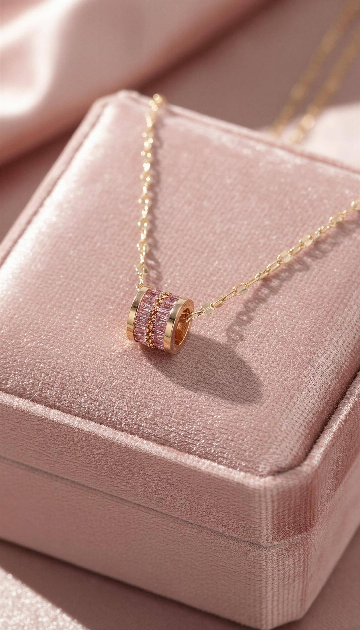 Aurora Barrel Pendant Necklace – Tarnish Resistant Stainless