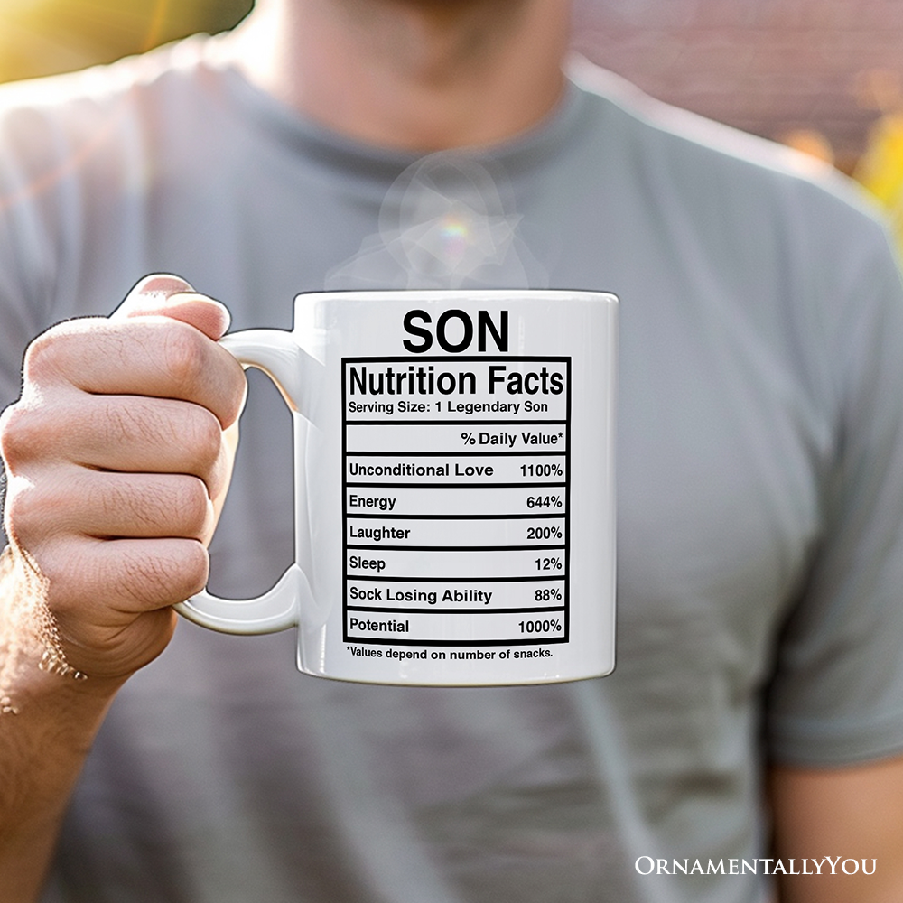 Son Nutrition Facts Mug, Birthday Gift Coffee Cup