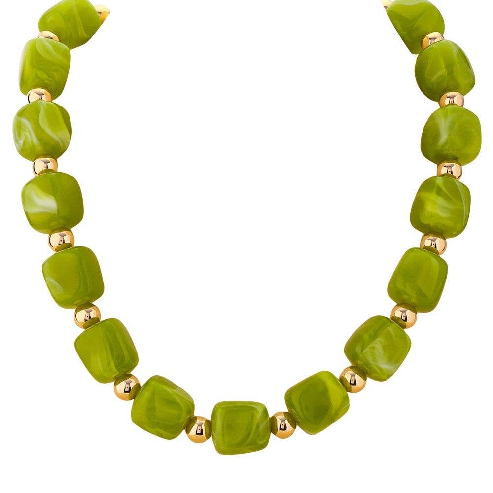 CHUNKY COLOR BEADED NECKLACE, ND 10539