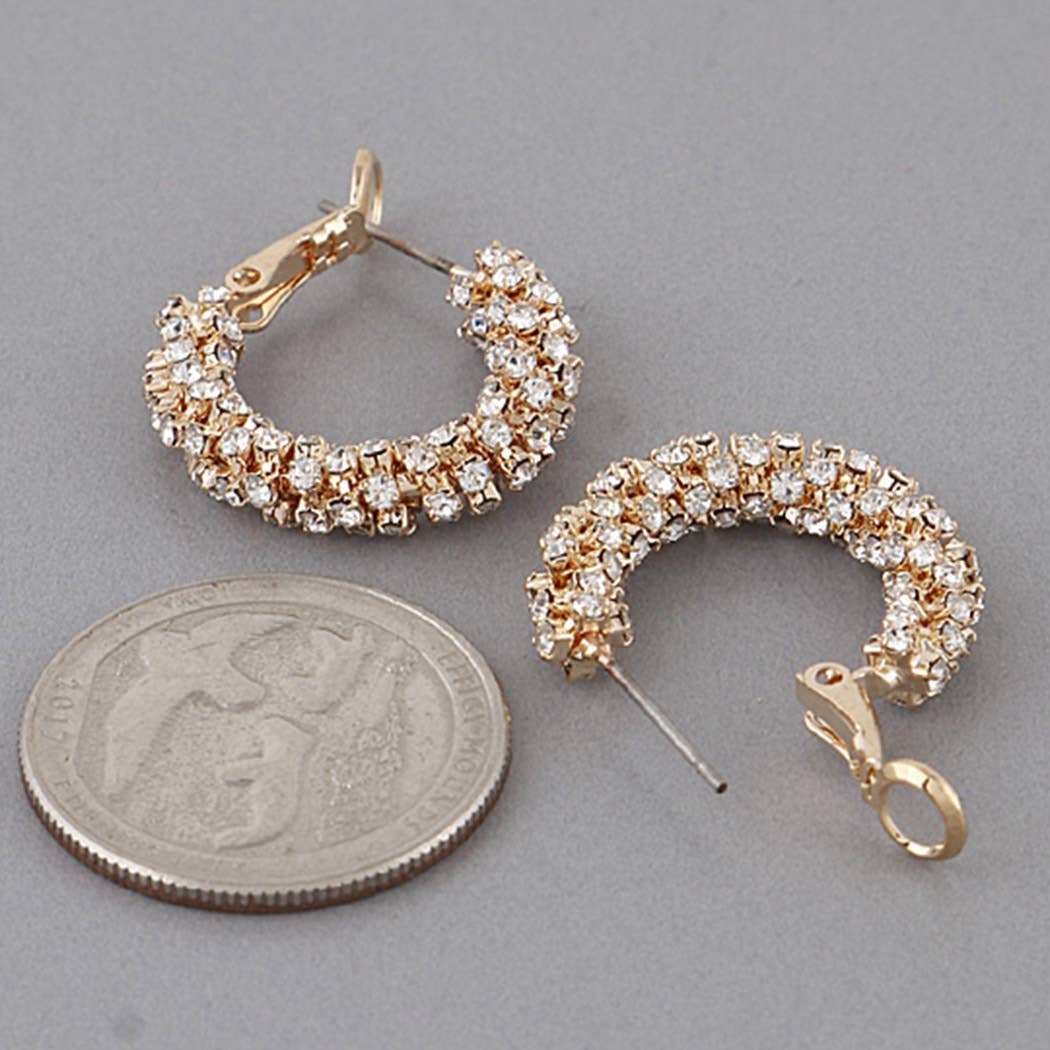 Crystallized Rhinestone Hoop Earrings