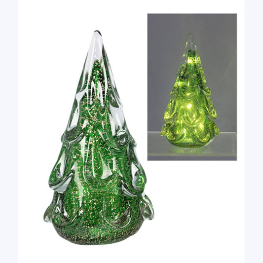 Glass Twas the Night LED Christmas Tree Decoration