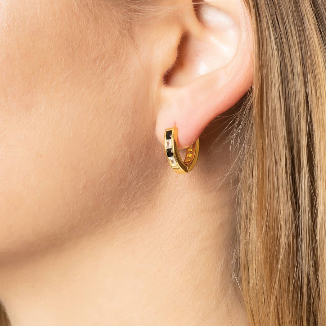 14K Gold-Dipped V Hoop Earring