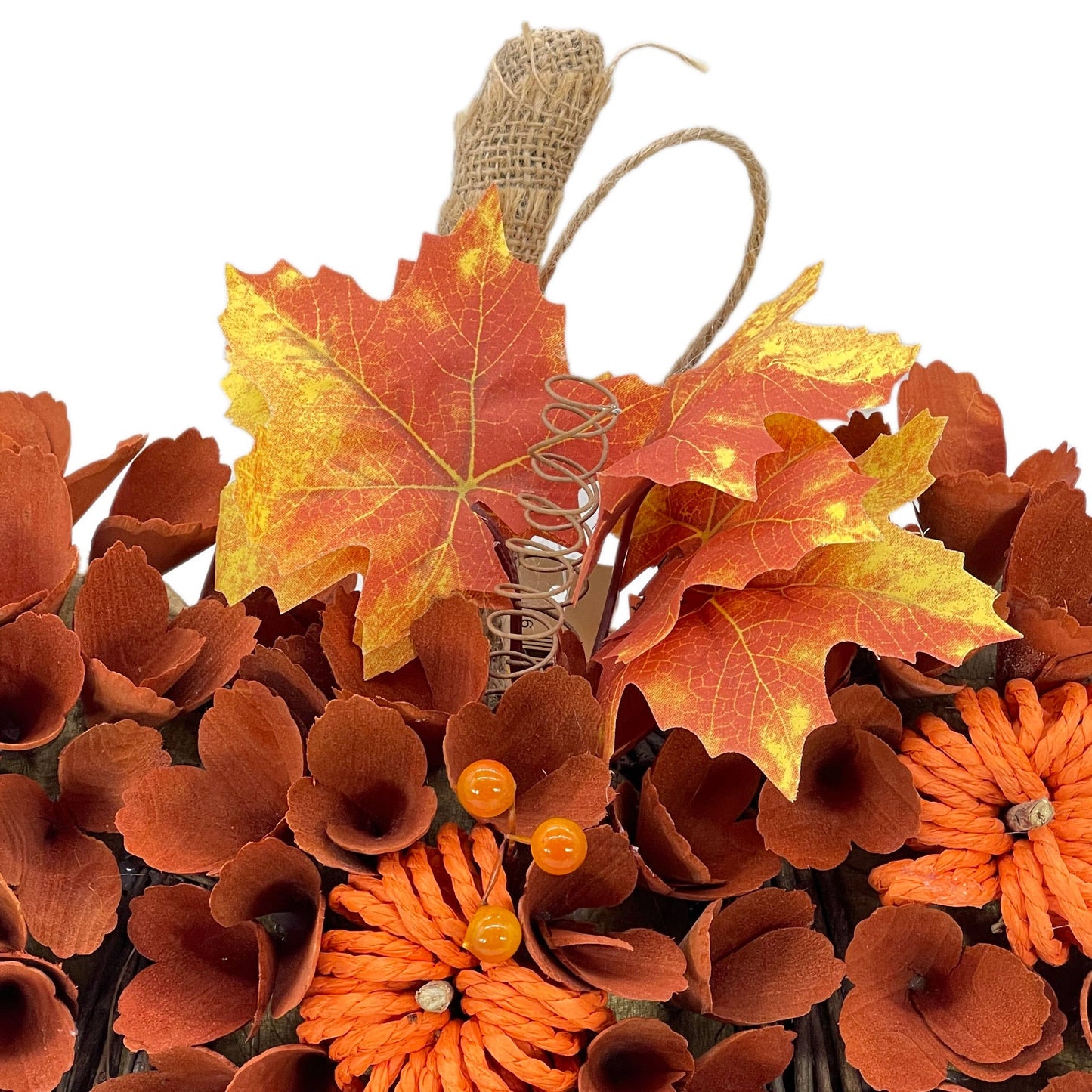 Woodcurl Pumpkin Wall Wreath  w/ Hanger Harvest Fall Decor