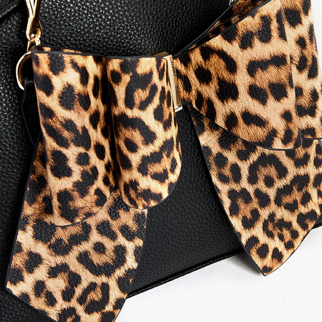 Leopard Top Handle Bow Bag – Winter Statement Gift
