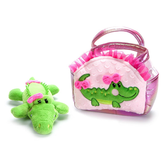 Pink Purse &  9" Plush Alligator