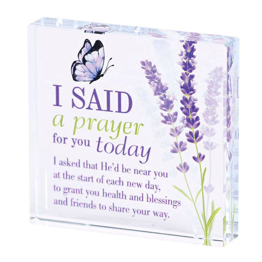 Tabletop Glass I Said A Prayer 3x3