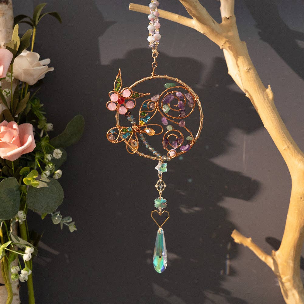 Dragonfly Wrapped Hanging Crystal Prism Sun Catcher MK2ZCAS6W7HLS36