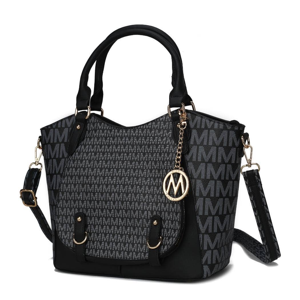 Talula Signature Printed Vegan Leather Satchel Bag by Mia K