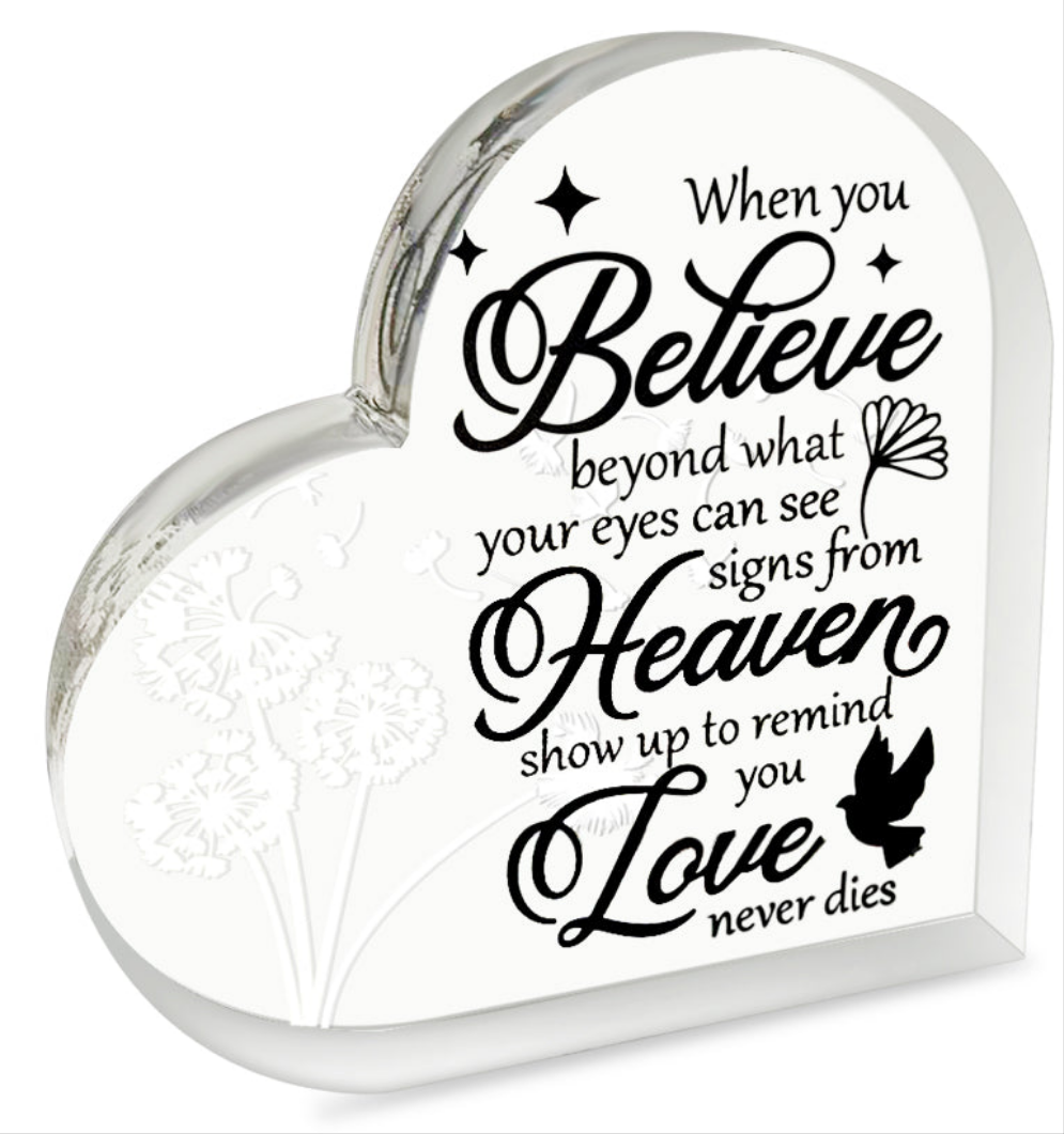 Acrylic Memorial Heart - When You Believe