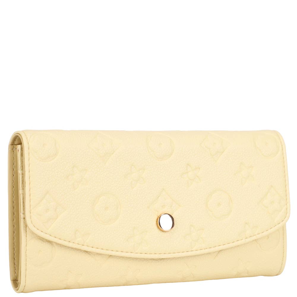 TW0236 Textured Design Button Flap Wallet
