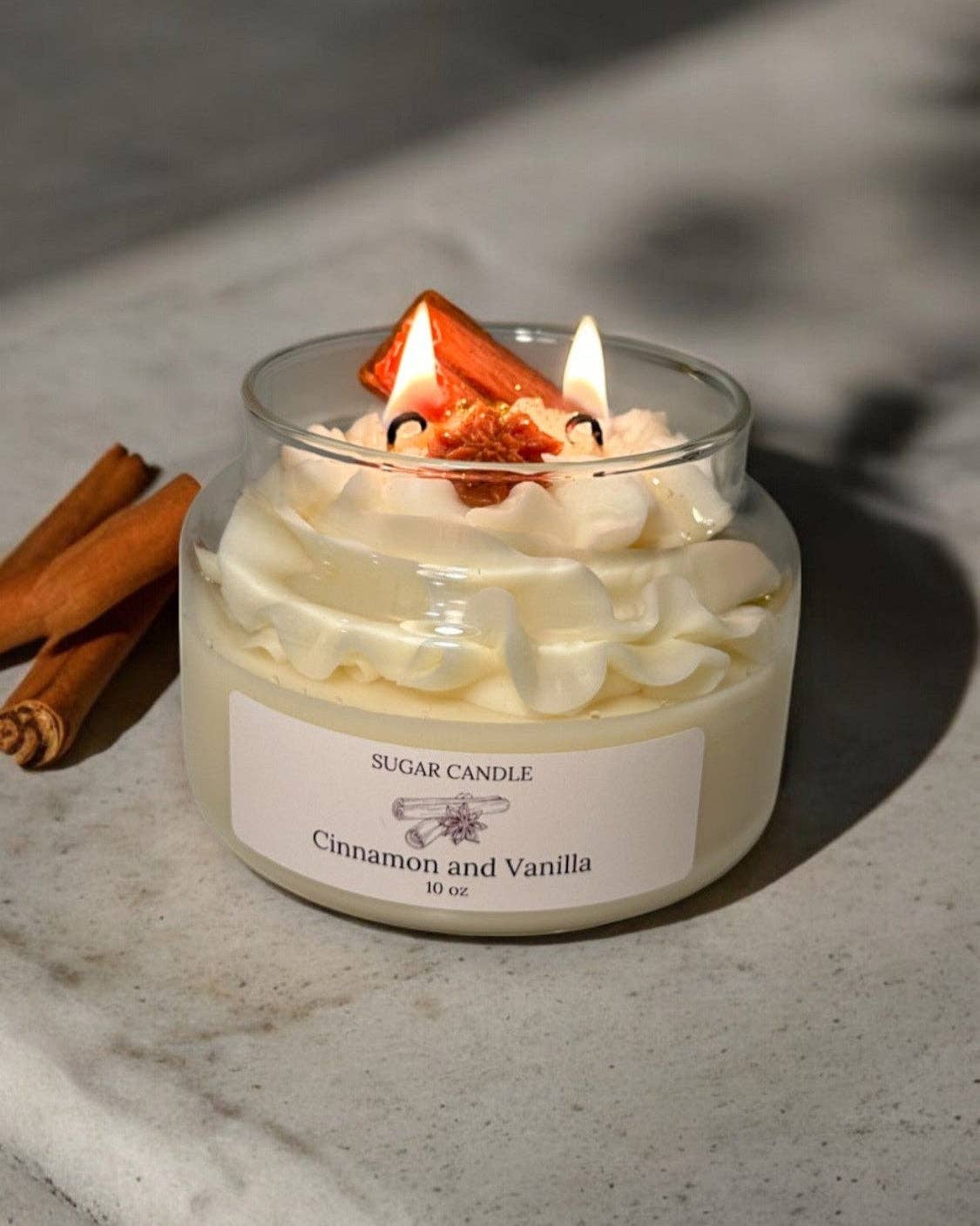 Cinnamon Vanilla Whipped Candle – Handmade Gift