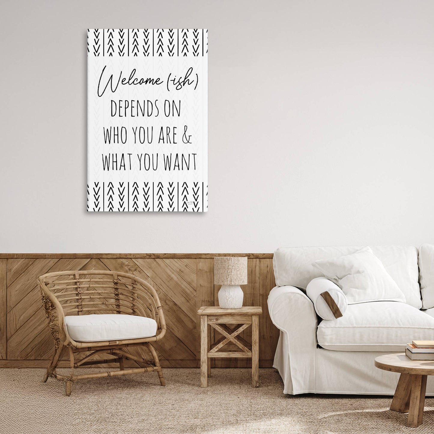 Welcome-Ish Depends On... - Unframed Wall Art