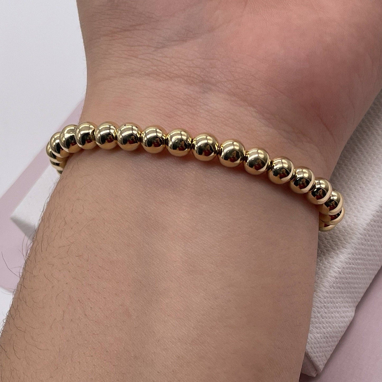 Gorgeous 18k Gold Filled Beaded Bracelet Featuring Slide Clasp Gold Bead