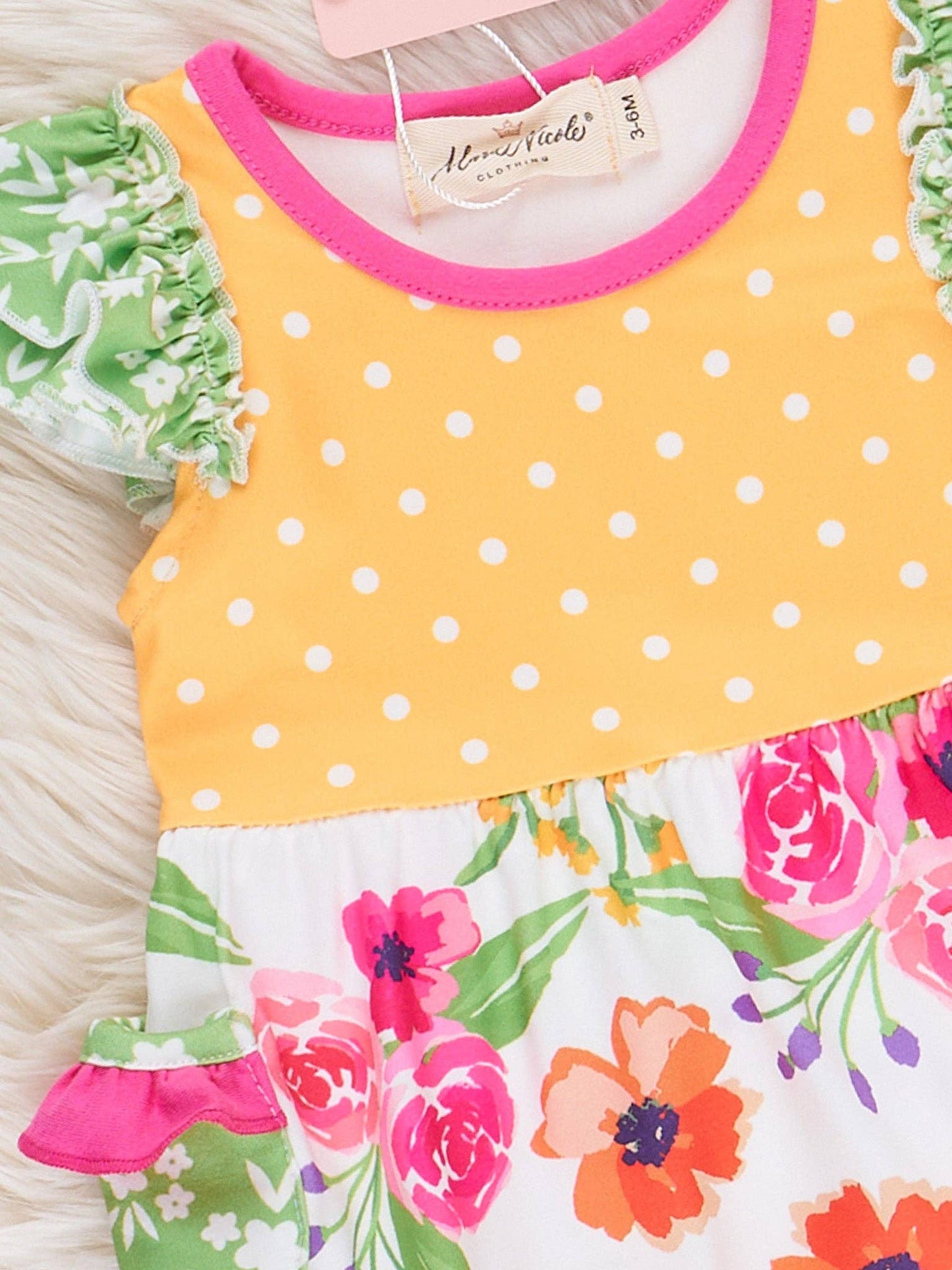 Wildflowers & Polka Dots Ruffle Bubble Romper