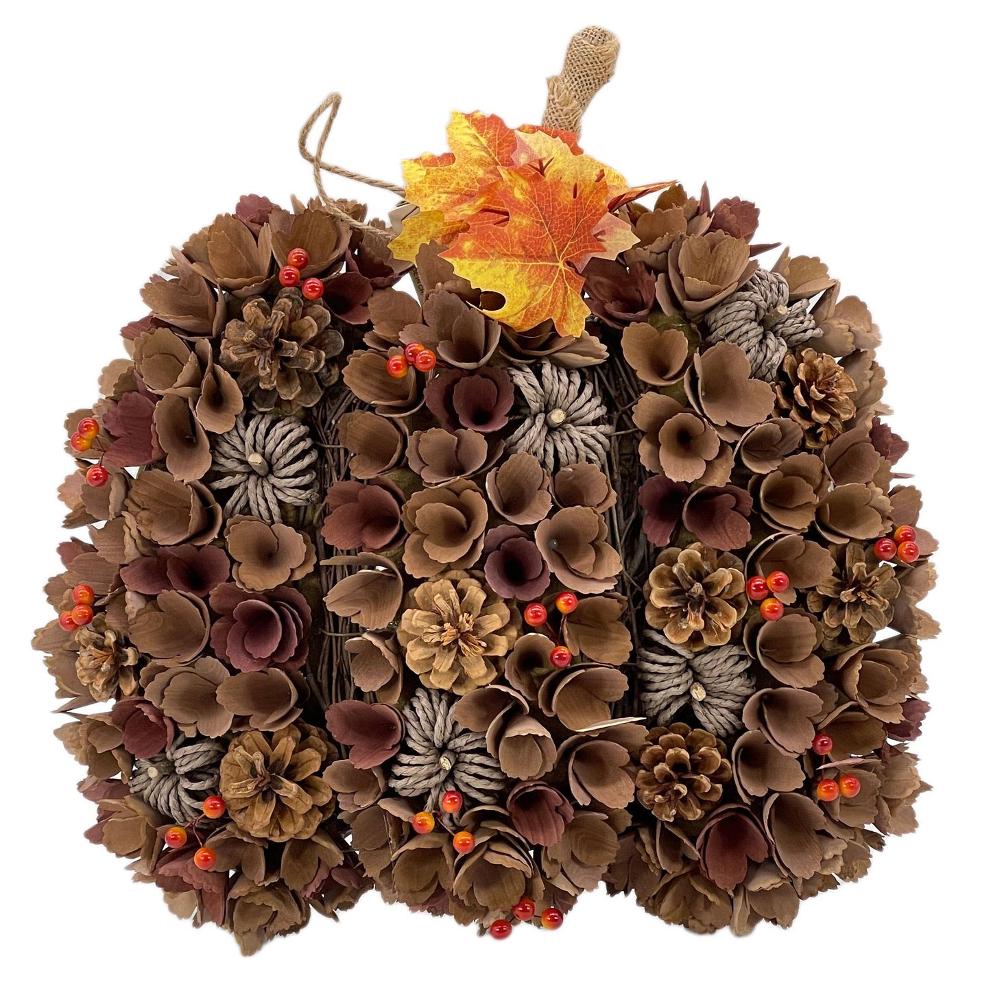 Woodcurl Pumpkin Wall Wreath  w/ Hanger Harvest Fall Decor