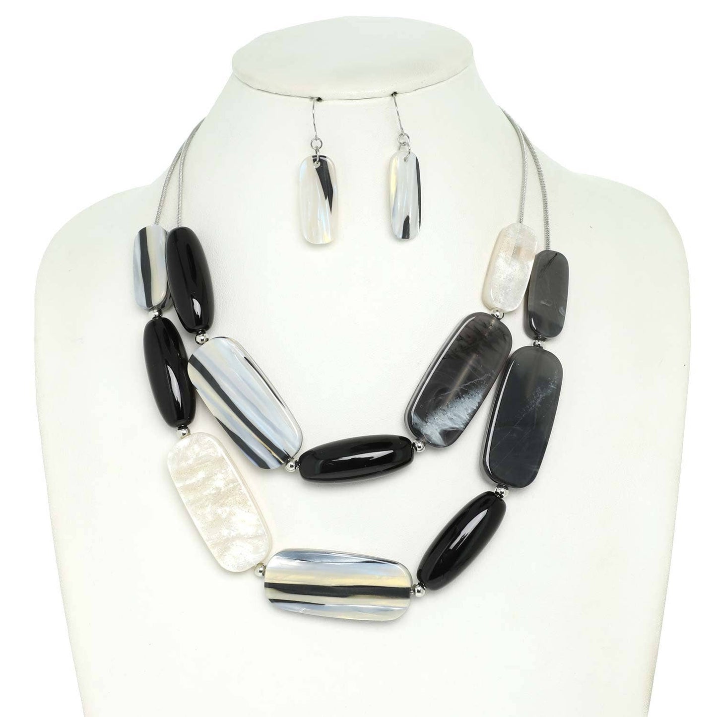 Multi Strand Natural Gemstone Beaded Necklace Set