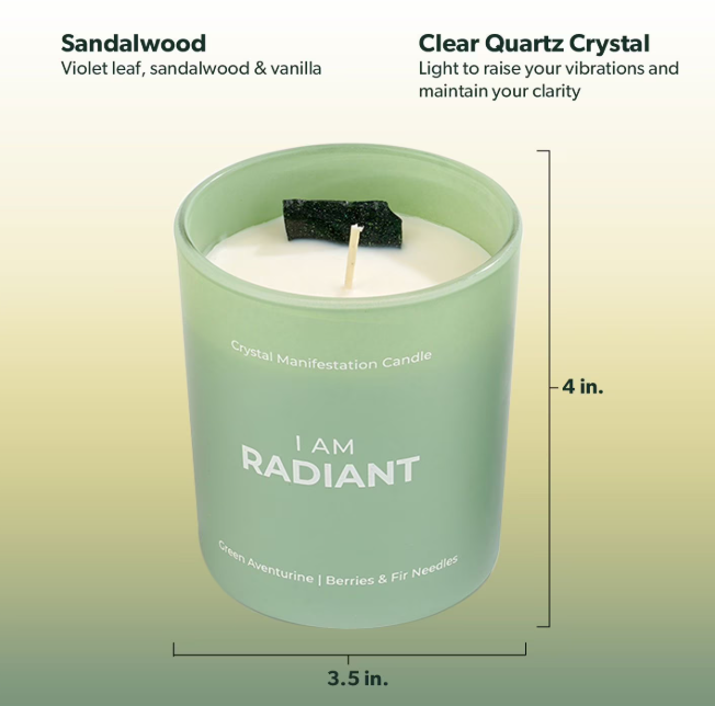 Jill Zarin Crystal Manifestation Candle – 10 oz x 3, Mantra