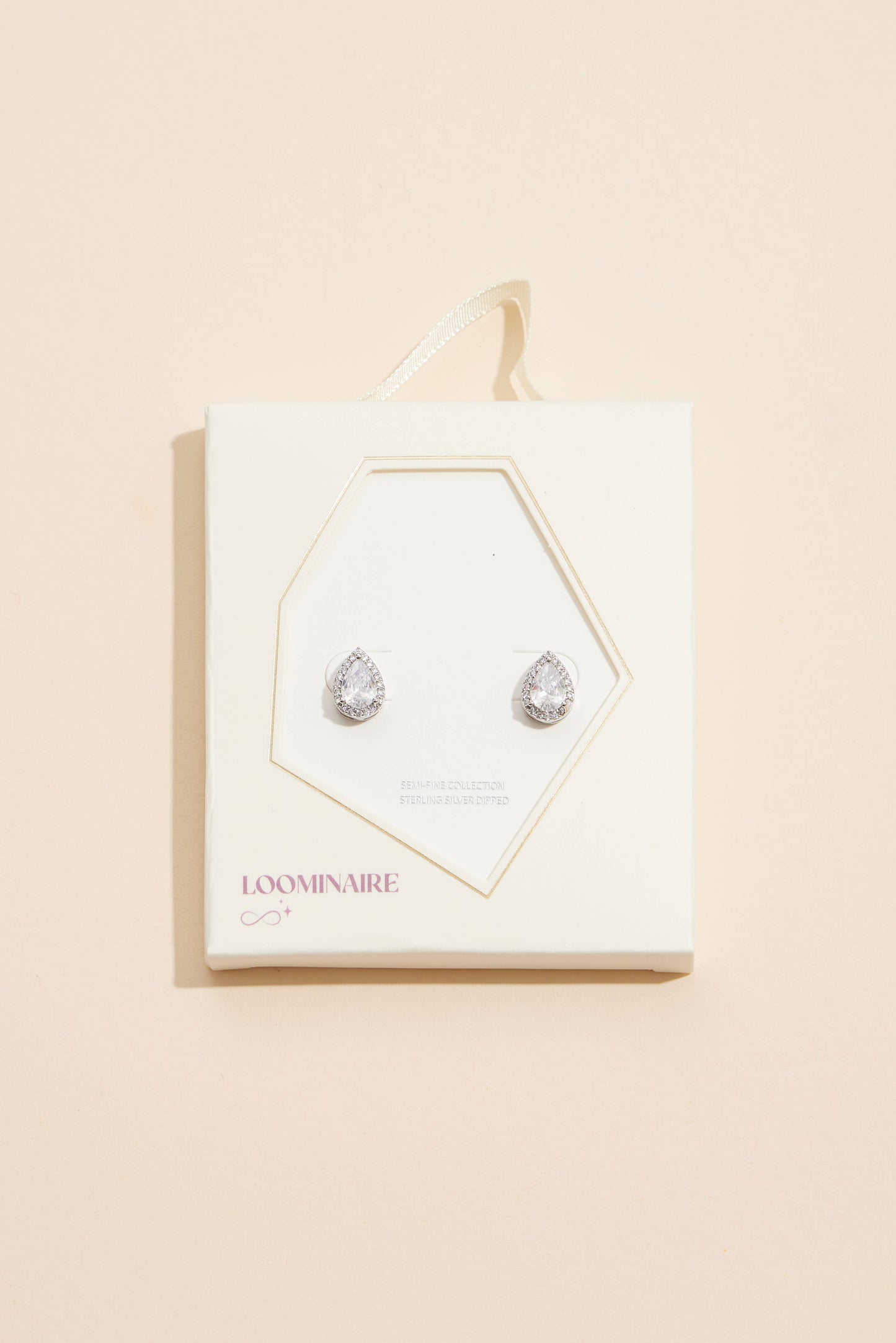 Pear-Shaped Cubic Zirconia Stud Earrings 18K Gold Dipped