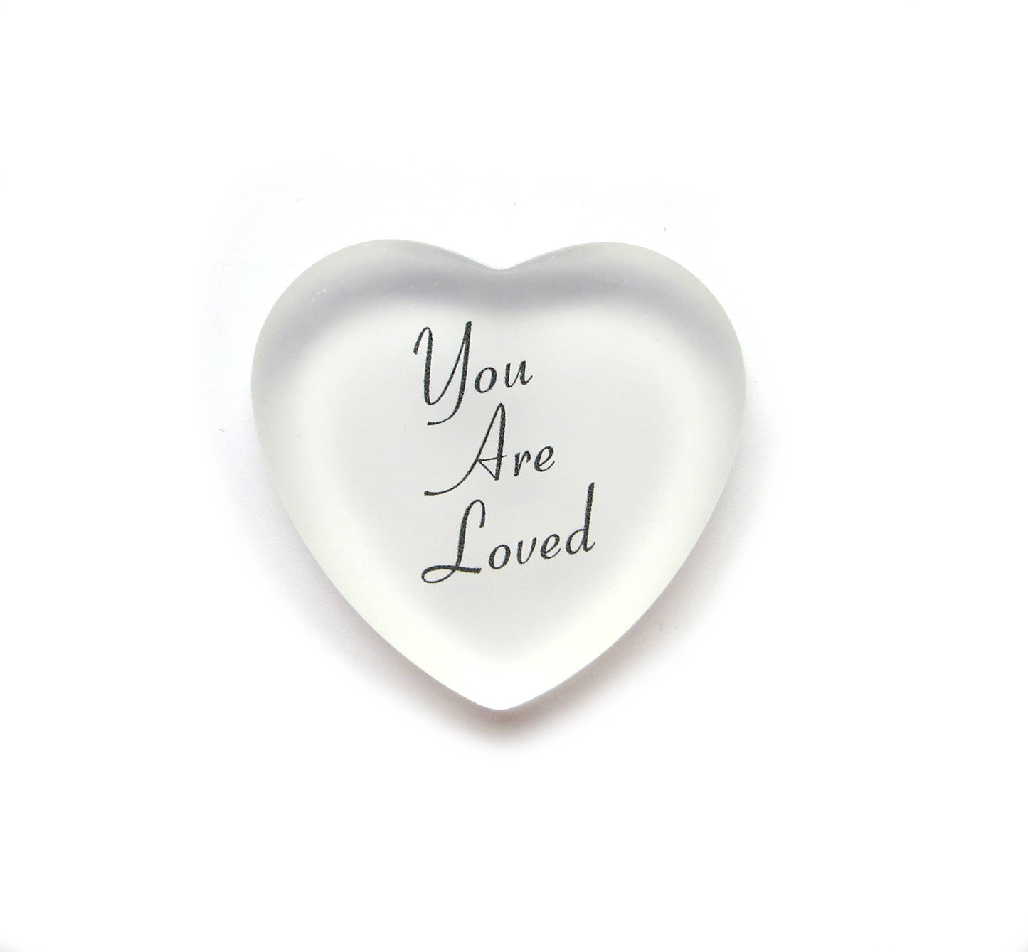 You Are Loved Frosted Glass Heart, Cute Stocking Stuffer