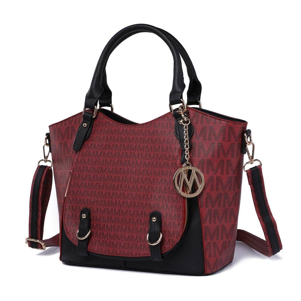 Talula Signature Printed Vegan Leather Satchel Bag by Mia K