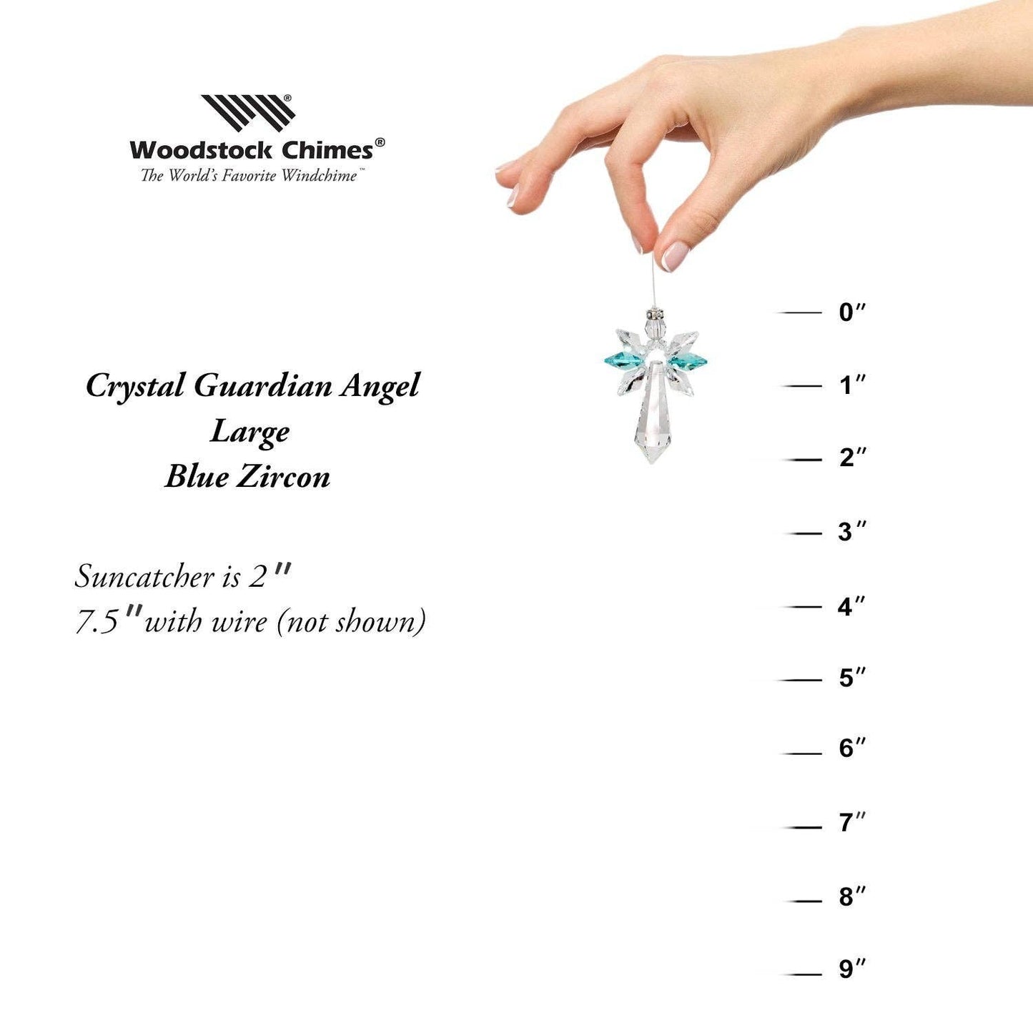 Crystal Guardian Angel™ - Large, Blue Zircon