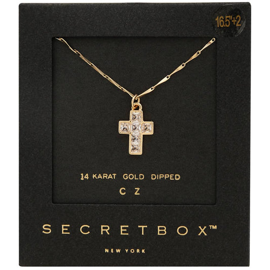 Secret Box Gold Dipped Cross Necklace SB-721772