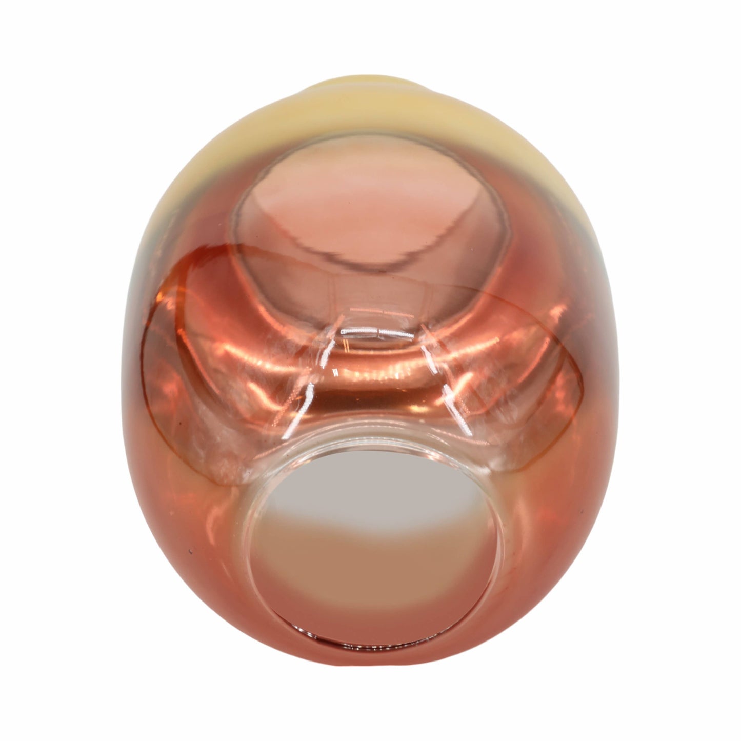 Glass Round Metallic Decorative Flower Vase - Pink, 10 in.