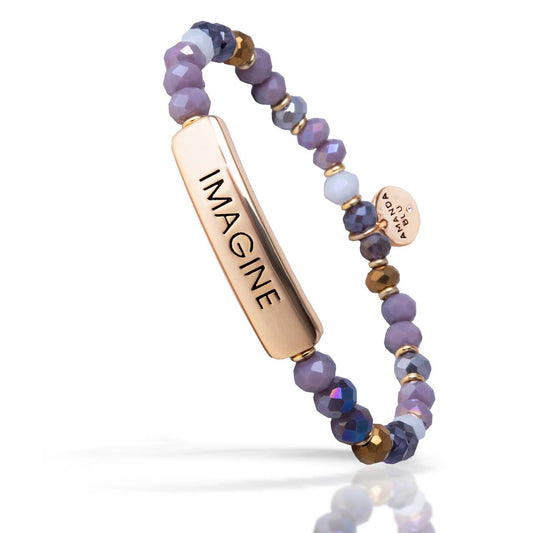 "Imagine" Beaded Bracelet - Gold / Purple