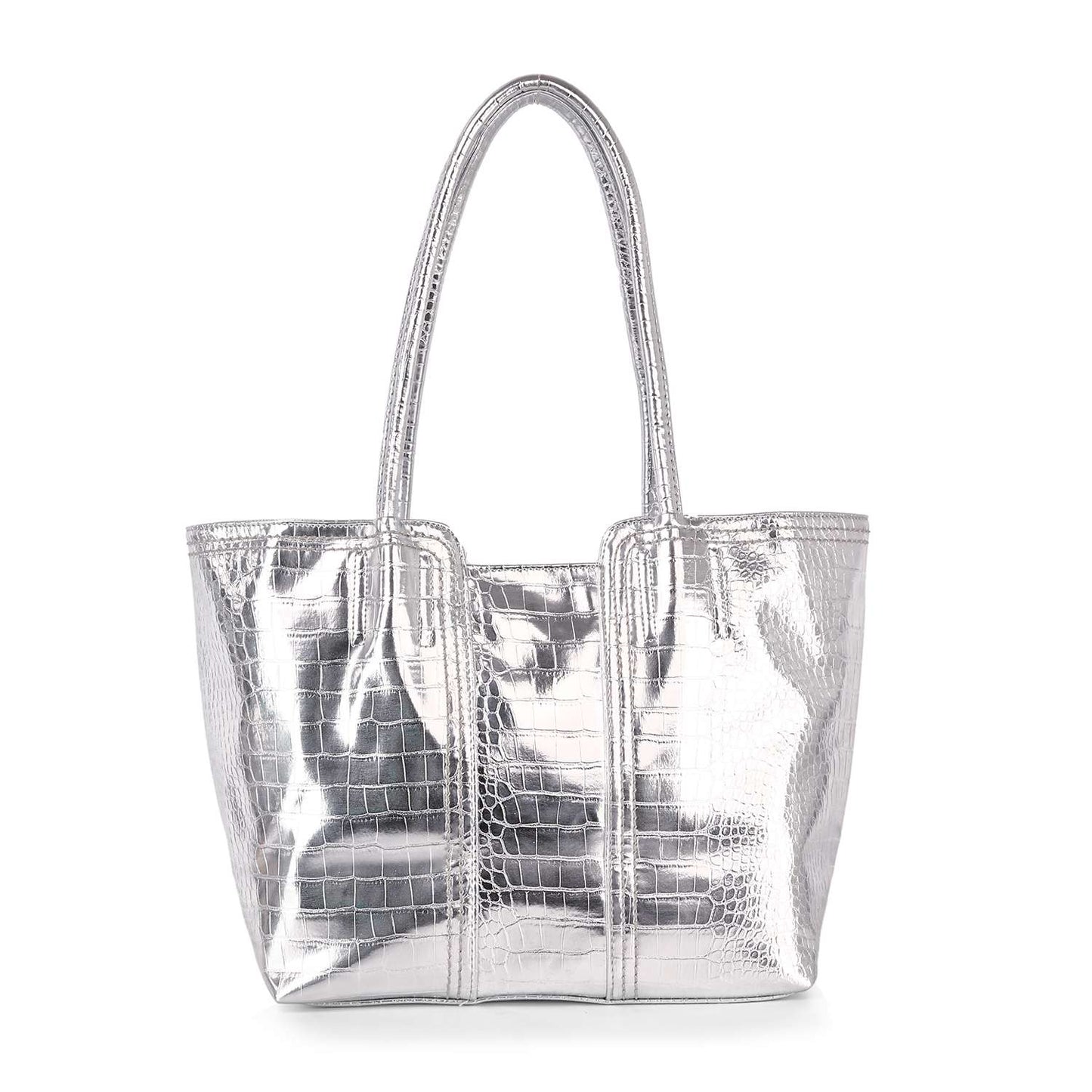 Studded Embossed Tote Handbag