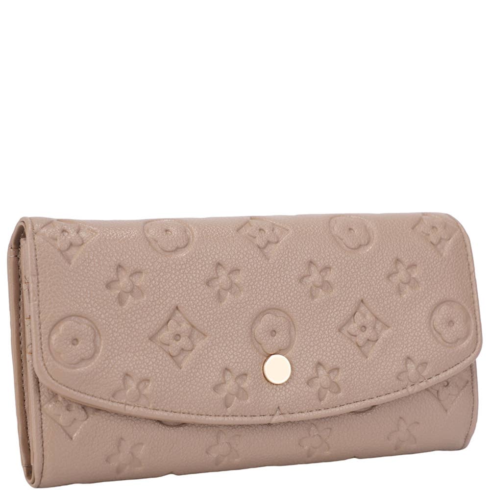 TW0236 Textured Design Button Flap Wallet