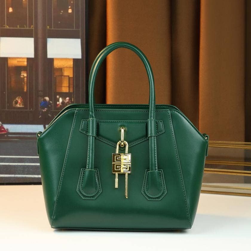Lock Detail Cow Print Handbag Boston bag with 2 straps