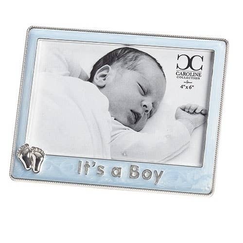5"H Blue It's A Boy Frame 6X4 with Feet