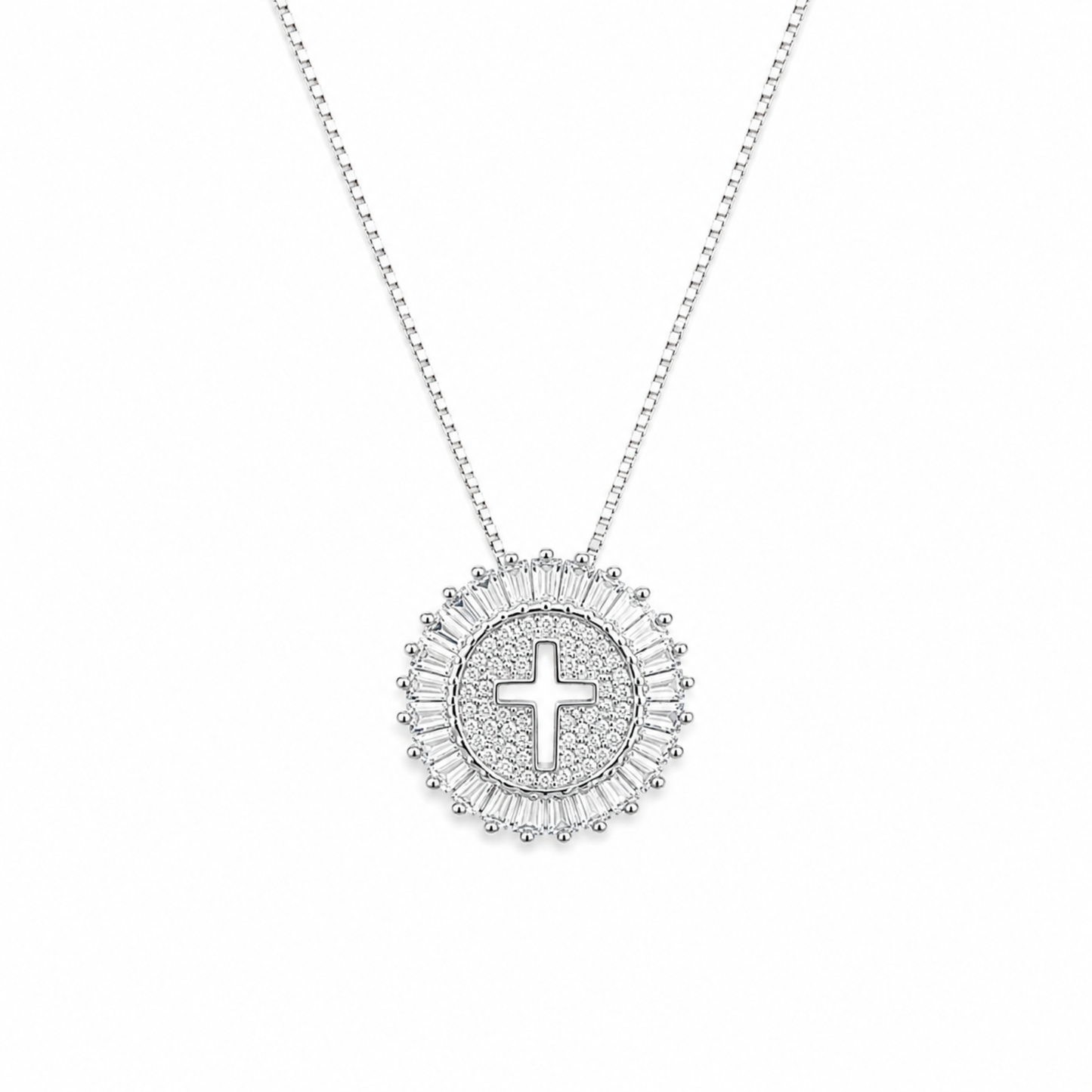 Shine Circle Cross Necklace