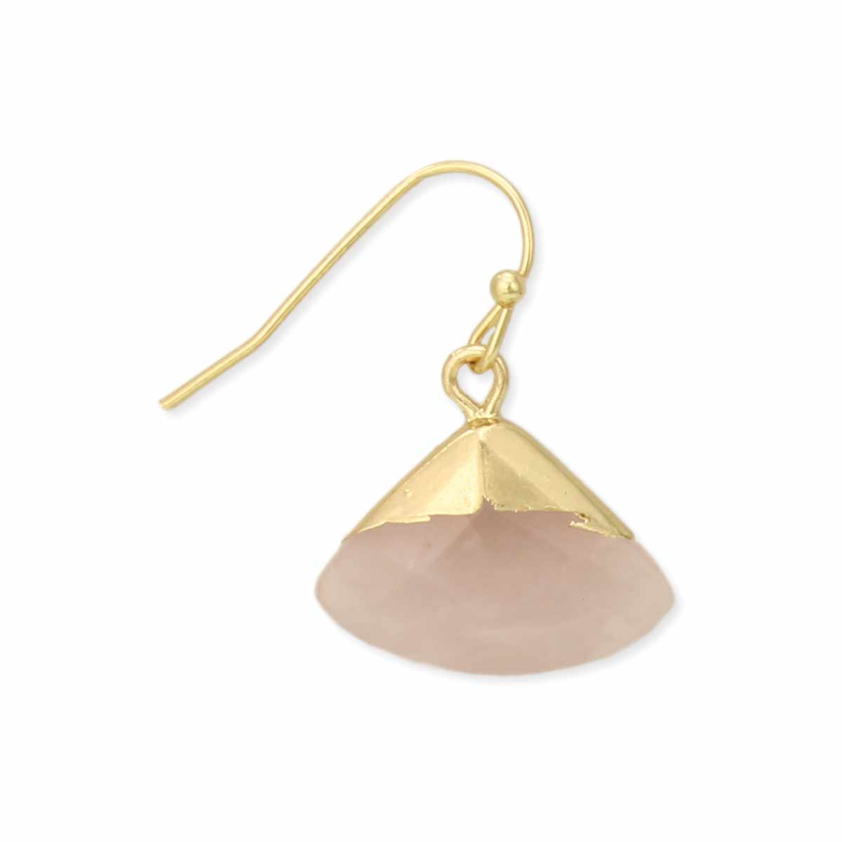 Gold Dipped Luxury Rose Quartz Earrings