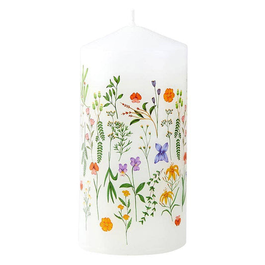 Pillar Candle- Boho Flowers