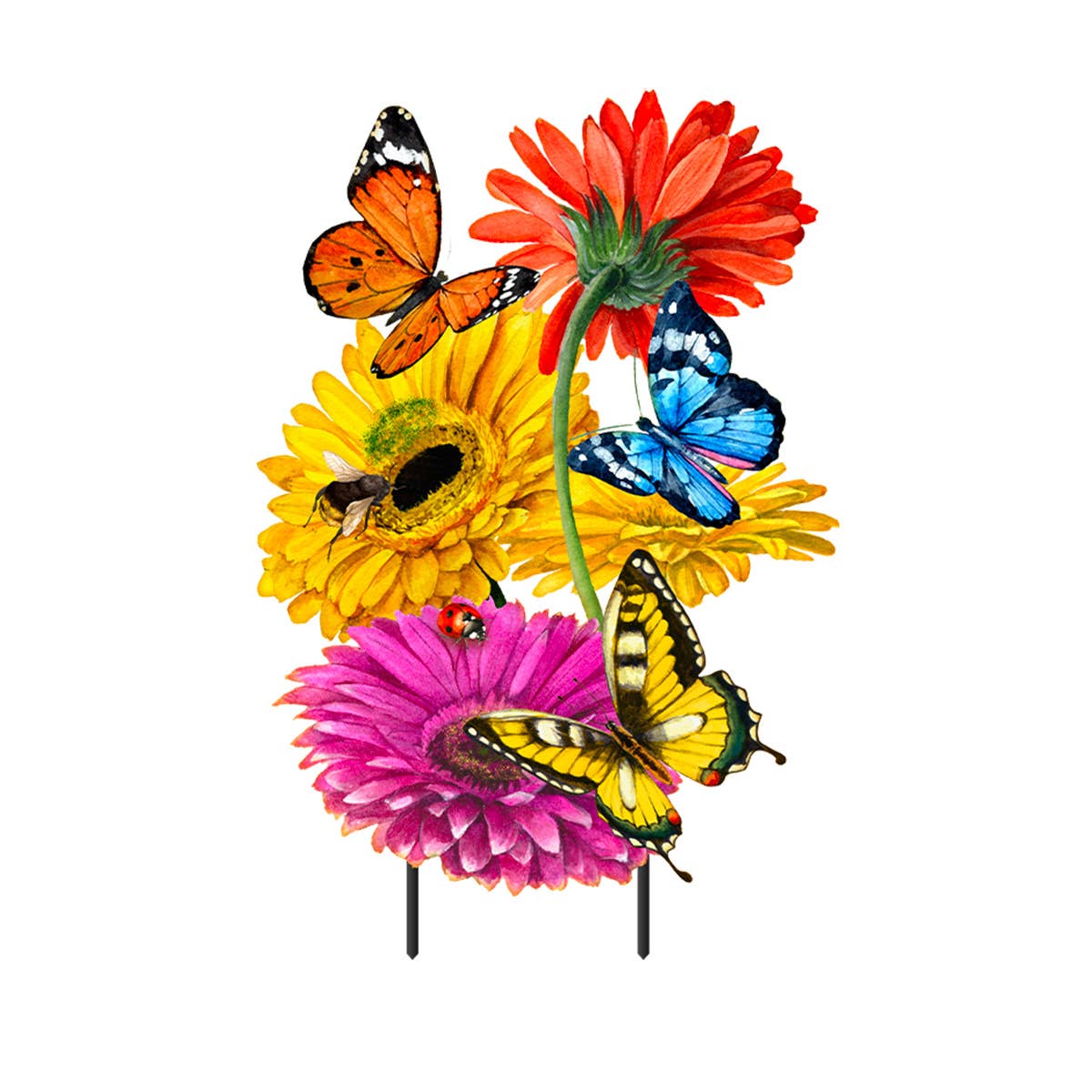 Garden Gerber Daisies Metal Art