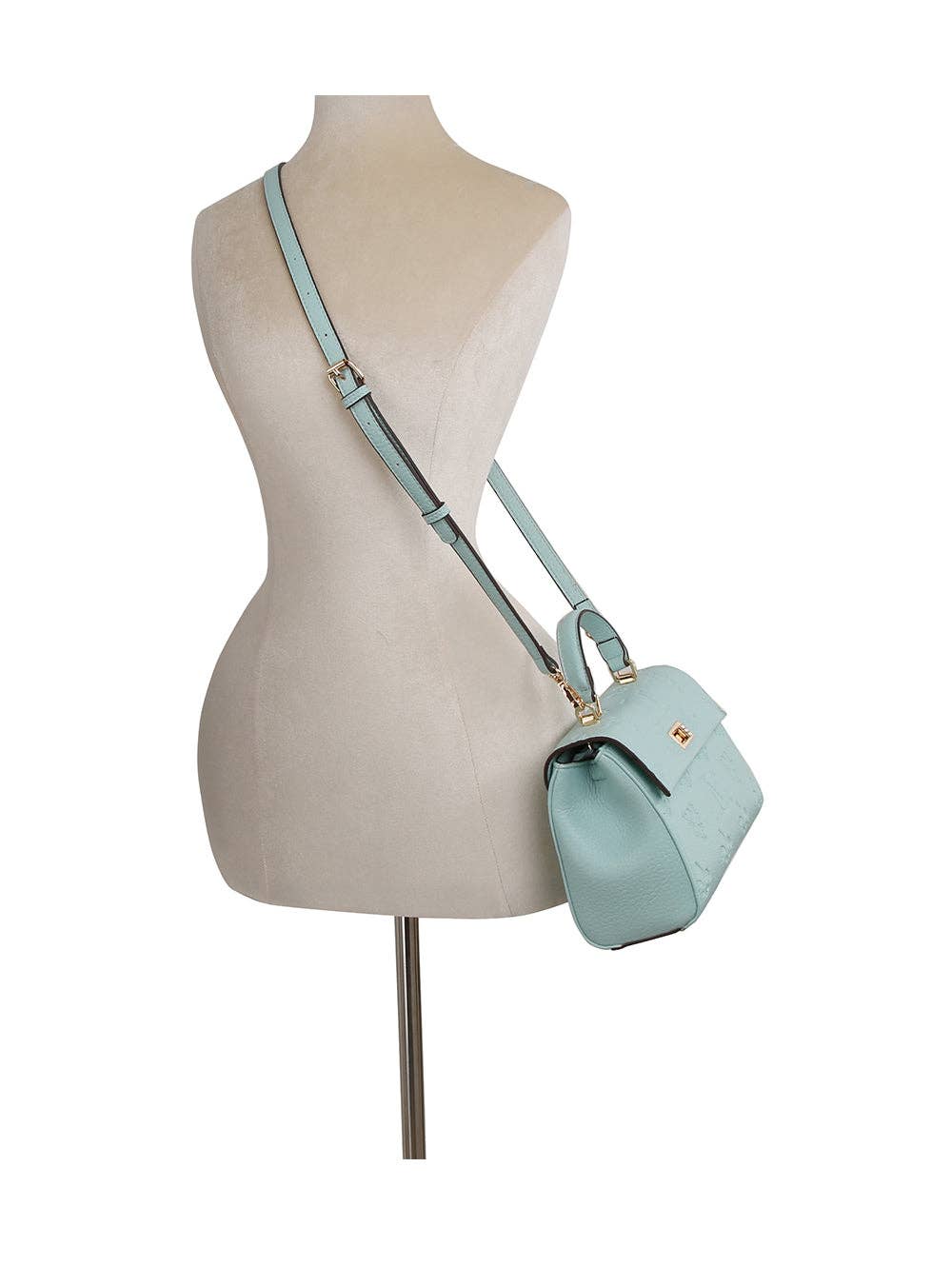 Monogram front flap satchel bag