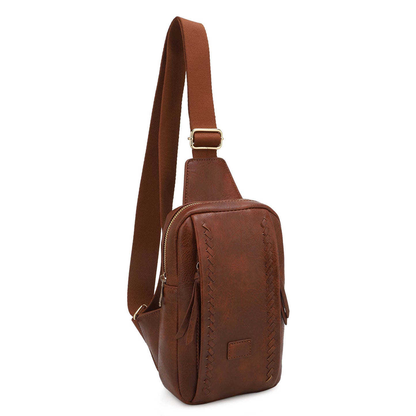 Edina Sling Bag with Zippered Pocket in Web Strap