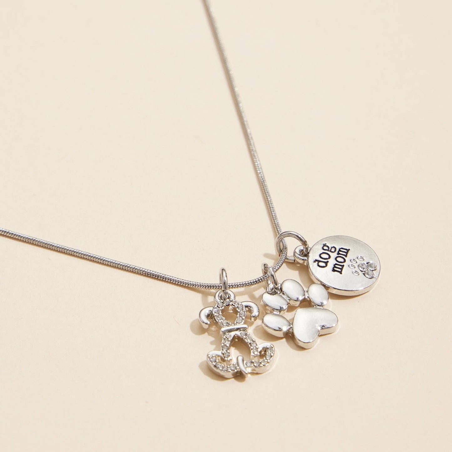 Dog Lover Charm Necklace – Gold Dipped Paw Pendant