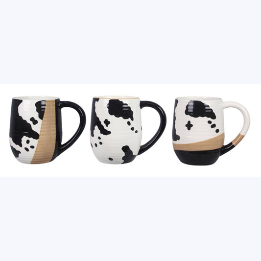 Ceramic Country Black And White 17Oz Mug Set
