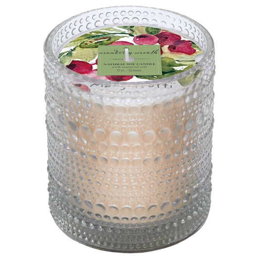 Cranberry Wreath Soy Candle 12 oz Mangiacotti Christmas