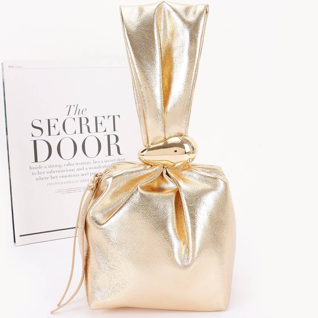 Faux Leather Wrist Bag