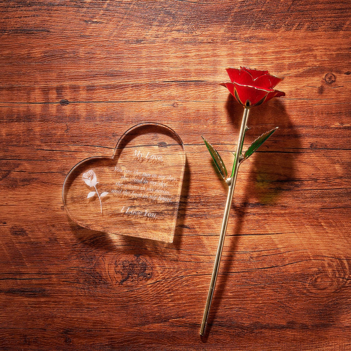 Anniversary, Birthday & Everyday 24K Gold Rose Love Box