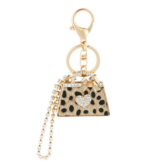 Leopard Print Bag Keychain Pendant