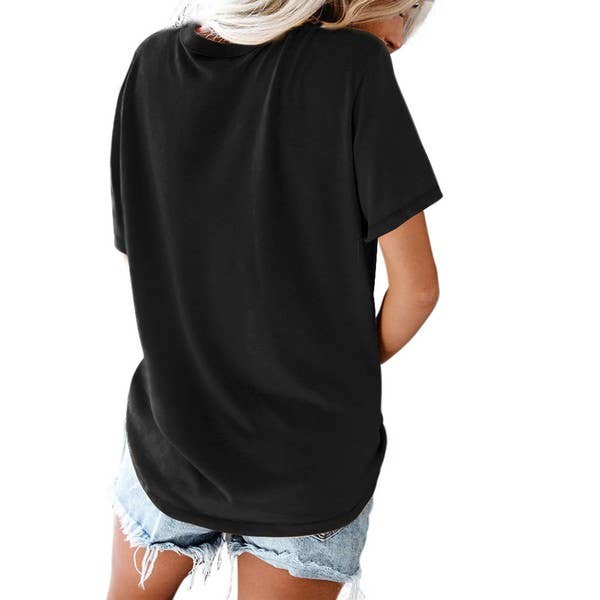 Heart Leopard Women's Fashion Short Sleeve T-Shirt