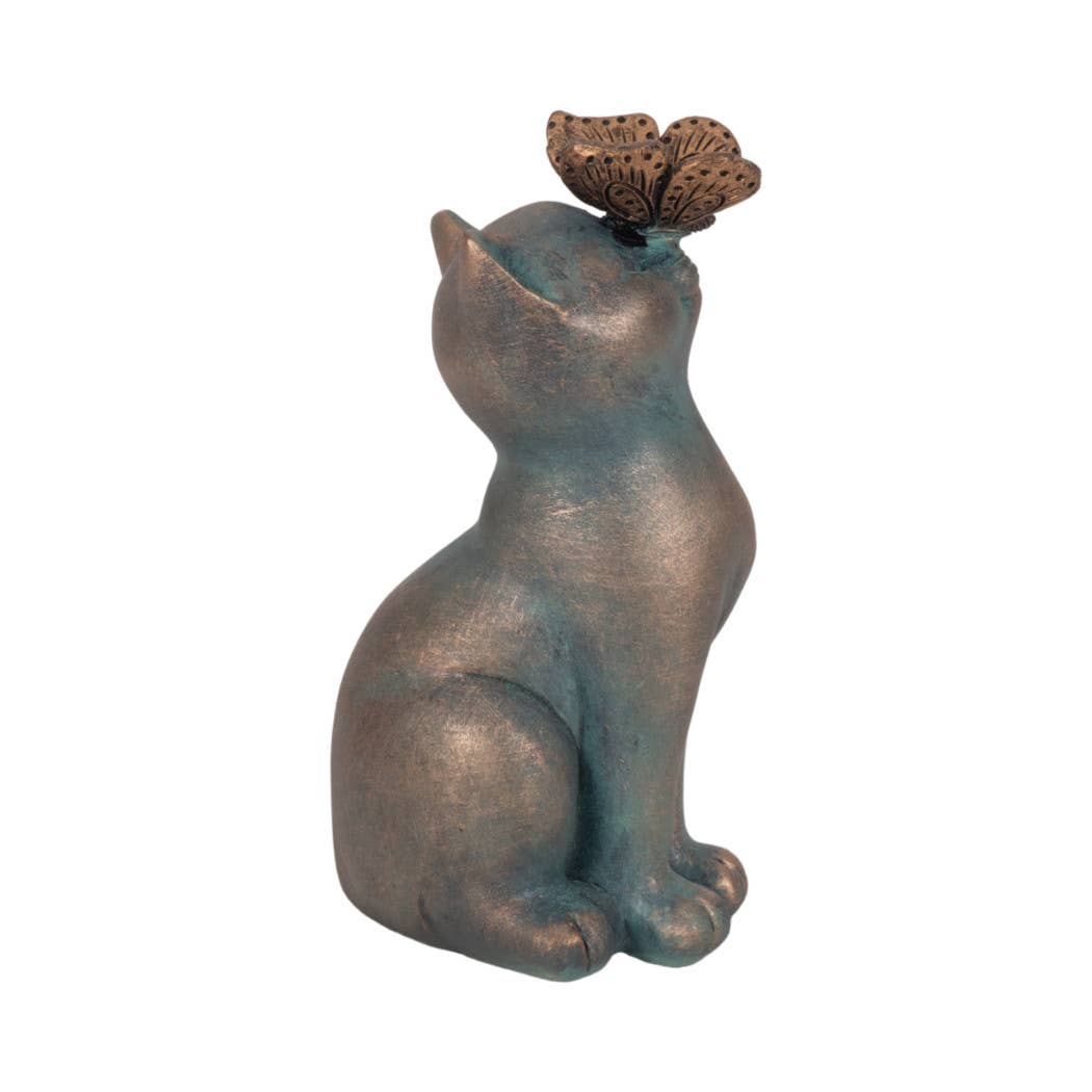 Sculpture - Multicolor Resin Butterfly on Cat's Nose, 8 in.