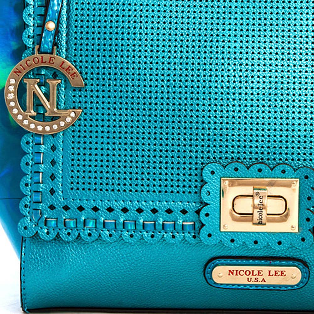 Nicole Lee STYLISH CUTE SATCHEL WITH LONG S, LSR 10456 BLUE