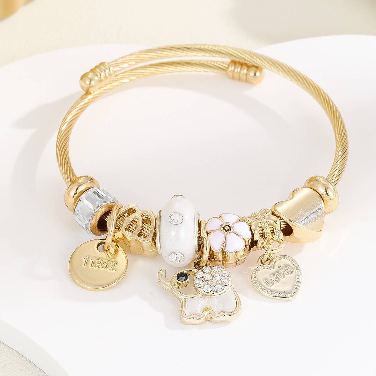 Trendy Stainless Steel Bracelet with Heart Charm_CWMM8480